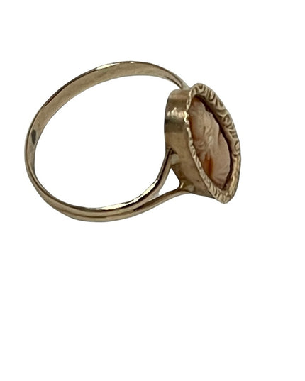 14k Gold Cameo ring Vintage sardonyx Sz 6.5