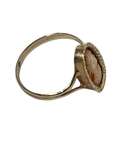 14k Gold Cameo ring Vintage sardonyx Sz 6.5