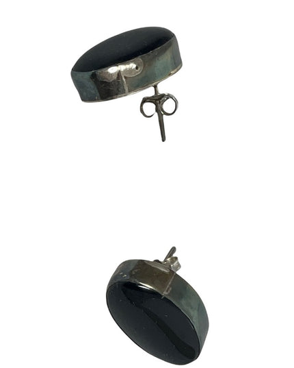 Sterling silver 925 black onyx pierced earrings