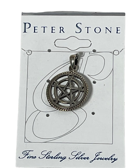 Peter Stone sterling silver 925 Pentacle pentagram pendant pagan