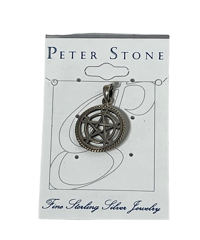 Peter Stone sterling silver 925 Pentacle pentagram pendant pagan