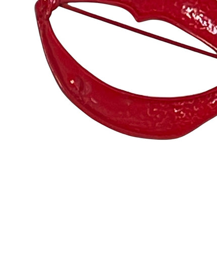 Red enamel metal lips brooch soo fun! rhinestone