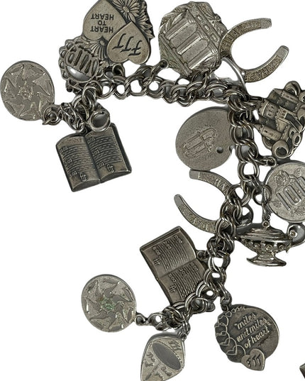 Vintage Sterling silver 925 HEAVY charm bracelet
