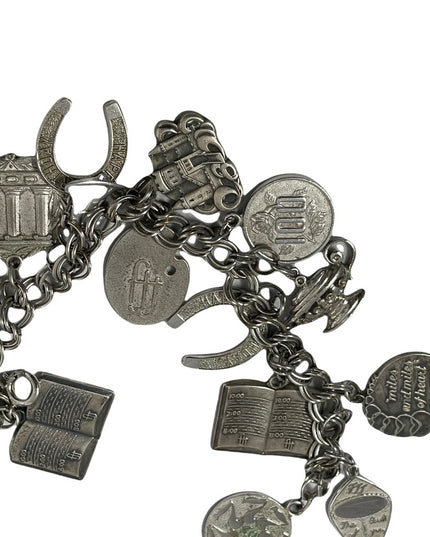 Vintage Sterling silver 925 HEAVY charm bracelet