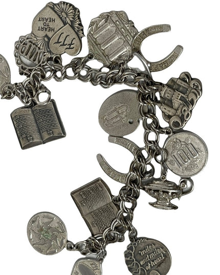 Vintage Sterling silver 925 HEAVY charm bracelet