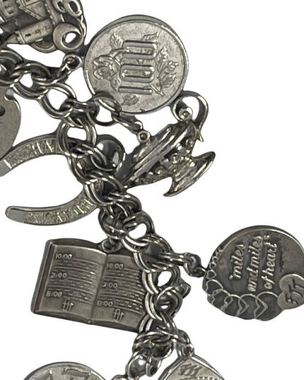 Vintage Sterling silver 925 HEAVY charm bracelet