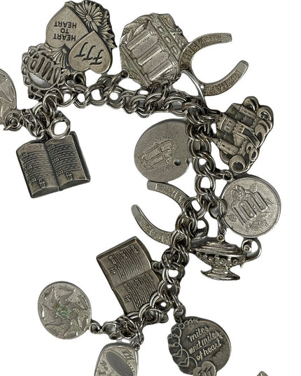 Vintage Sterling silver 925 HEAVY charm bracelet
