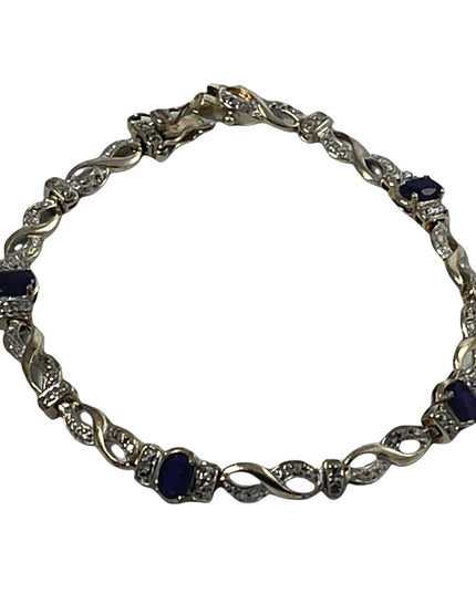 Sterling silver amethyst fancy bracelet