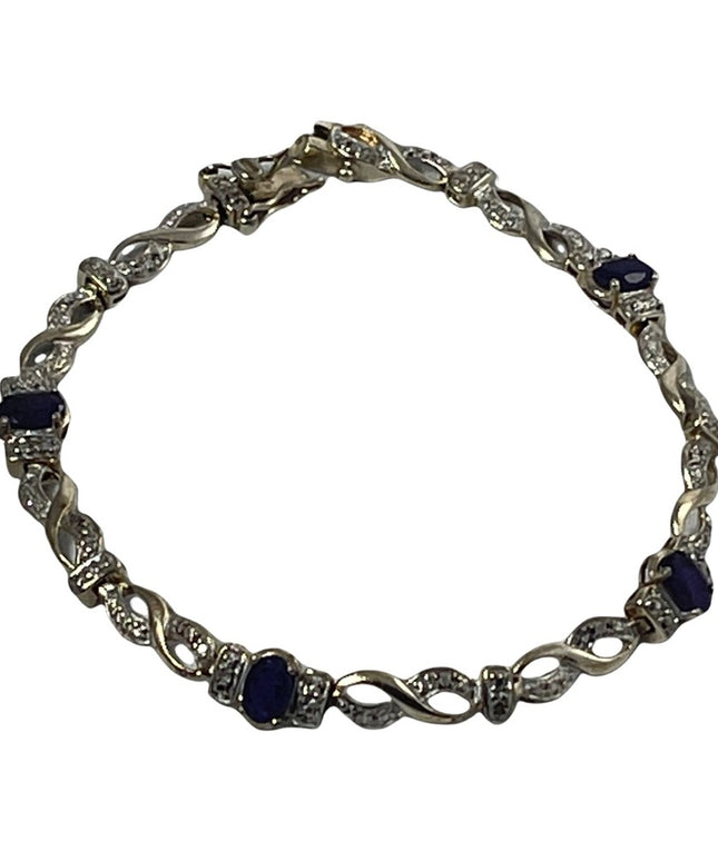 Sterling silver amethyst fancy bracelet