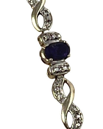 Sterling silver amethyst fancy bracelet