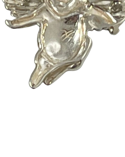 Sterling silver artisan angel pig flying pig hand made pendant brooch
