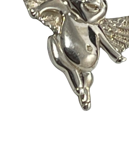 Sterling silver artisan angel pig flying pig hand made pendant brooch