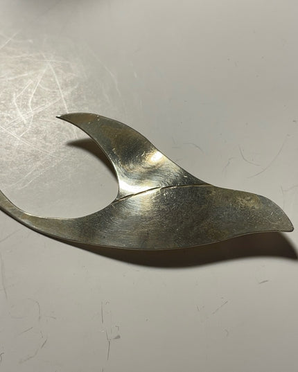 Vintage Sterling Silver 925 BOB FORD Handmade modernist bird brooch