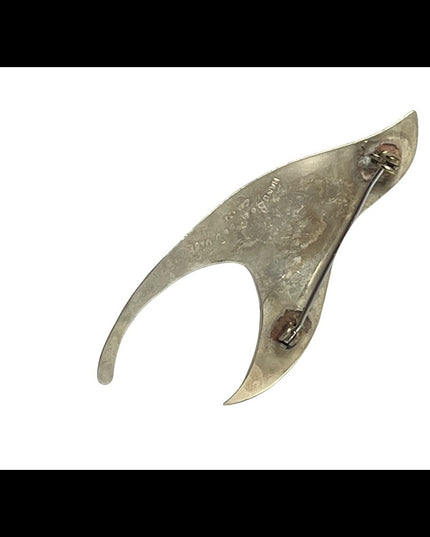 Vintage Sterling Silver 925 BOB FORD Handmade modernist bird brooch