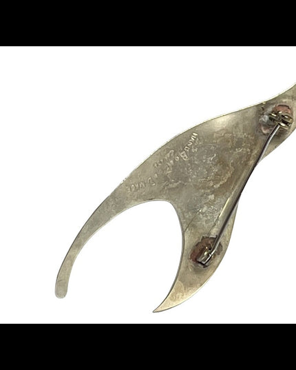 Vintage Sterling Silver 925 BOB FORD Handmade modernist bird brooch