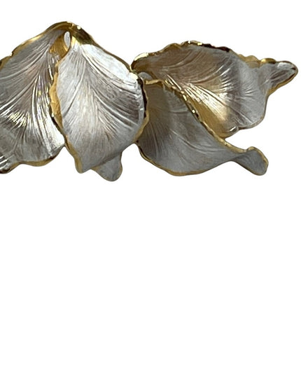 Vintage Cerrito Origional Gold plated leaf earrings pierced