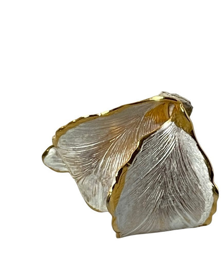 Vintage Cerrito Origional Gold plated leaf earrings pierced