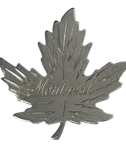 Vintage sterling silver MONTREAL Maple leaf brooch large