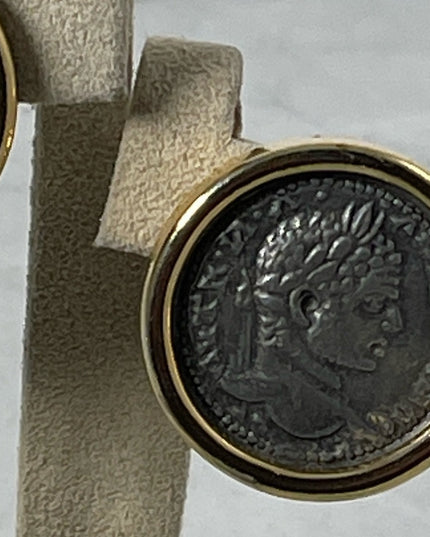 Vintage 1980s Carolee Greek Coin pierced earrings RARE
