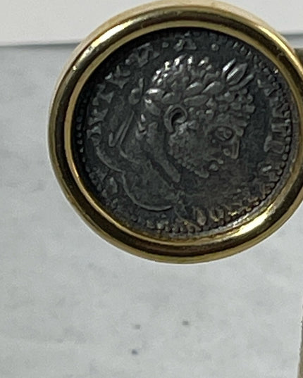 Vintage 1980s Carolee Greek Coin pierced earrings RARE