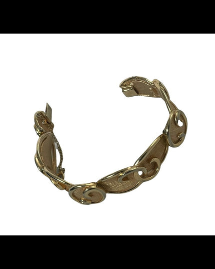 Vintage 1980s Boucher gold chunky fancy swirl design link bracelet