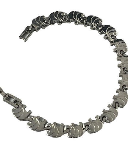 Vintage sterling silver 925 Heavy elephant bracelet
