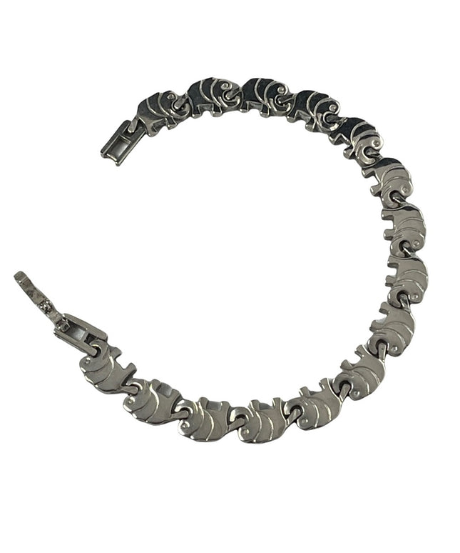 Vintage sterling silver 925 Heavy elephant bracelet