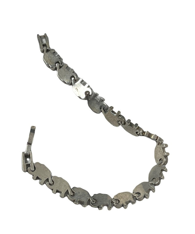 Vintage sterling silver 925 Heavy elephant bracelet