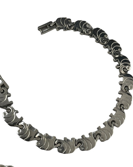 Vintage sterling silver 925 Heavy elephant bracelet