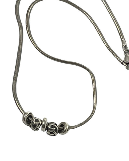 Sterling silver 925 snake chain necklace with charms 16”