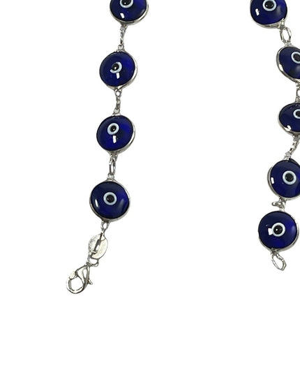 Sterling silver 925 blue glass evil eye bracelet