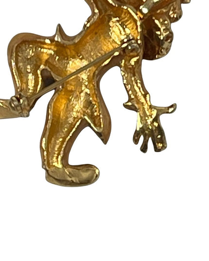 Fun enamel circus clown brooch pendant