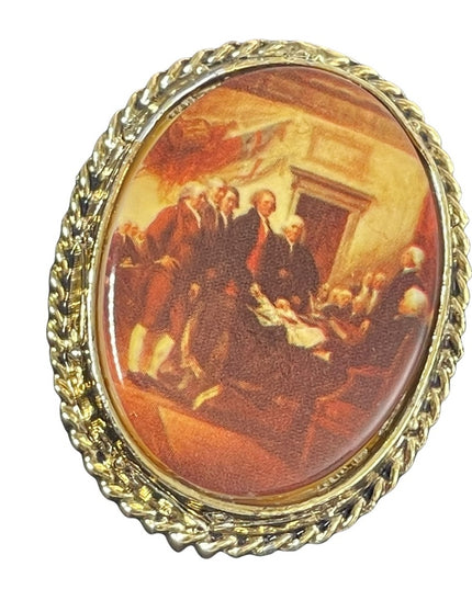 Vintage Gold finish Ceramic Cameo signing of Declaration of independance