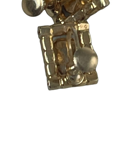 Vintage 1960s Pink & Yellow AB Crystal Square Earrings with gold finish