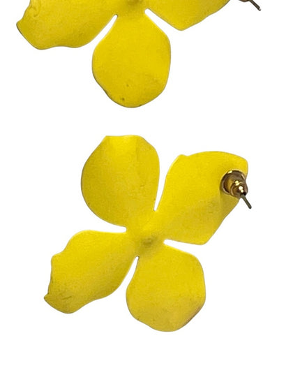 Fun Yellow flower large pierced earrings