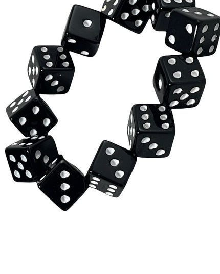 Vintage stretchy black & white dice plastic bracelet