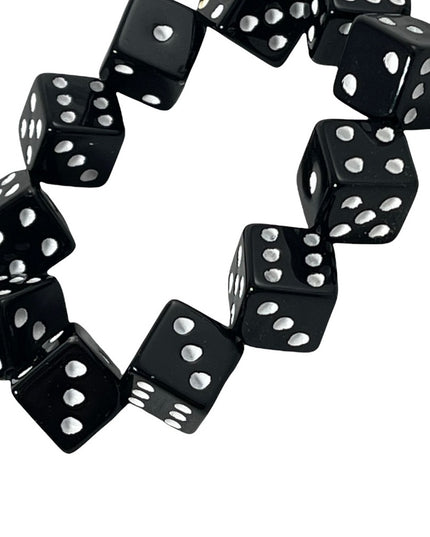 Vintage stretchy black & white dice plastic bracelet