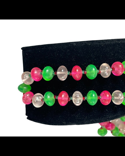 Vintage Candy apple green bubble gum pink fun 1960s Plastic bead necklace 60”