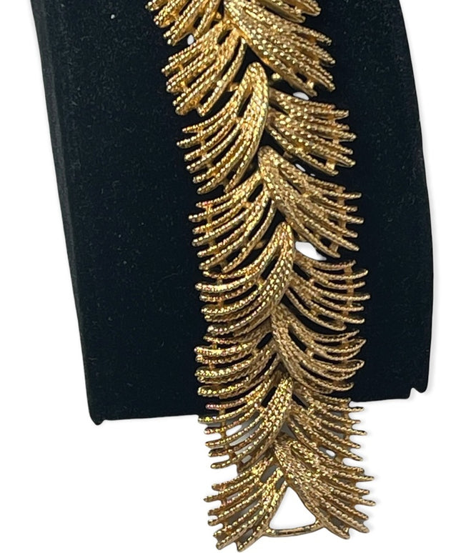 Vintage gold feather HEAVY SARAH COVENTRY chunky bracelet