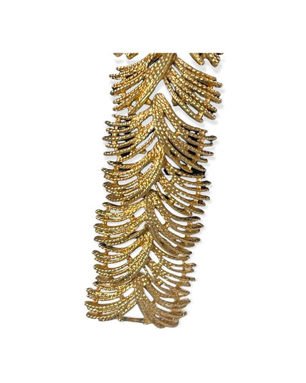 Vintage gold feather HEAVY SARAH COVENTRY chunky bracelet
