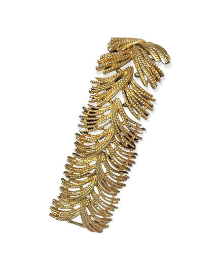 Vintage gold feather HEAVY SARAH COVENTRY chunky bracelet