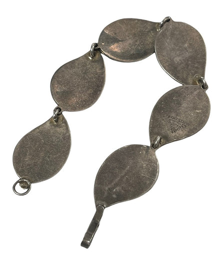 Vintage sterling silver abalone leaf bracelet