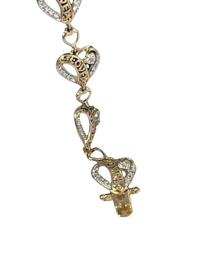 NEW Sterling silver Gold plate LOVE heart link bracelet