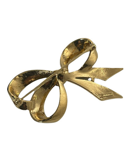 Vintage gold NINA RICCI bow brooch large