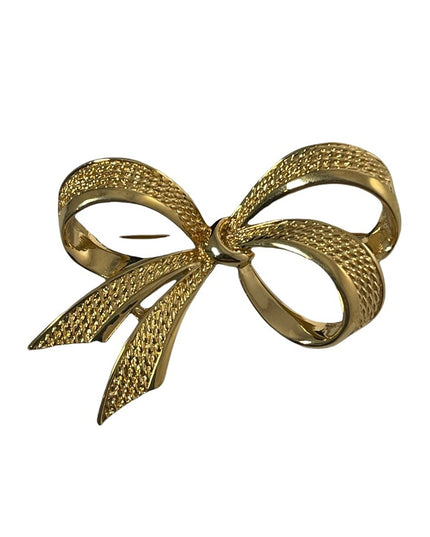 Vintage gold NINA RICCI bow brooch large