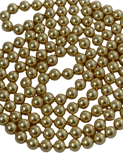 Beautiful Faux gold pearl 8mm bead necklace 48” LONG