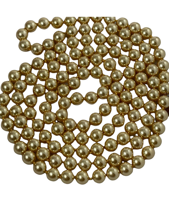Beautiful Faux gold pearl 8mm bead necklace 48” LONG
