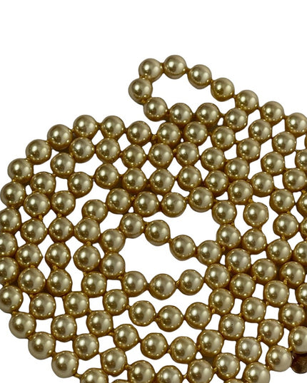 Beautiful Faux gold pearl 8mm bead necklace 48” LONG