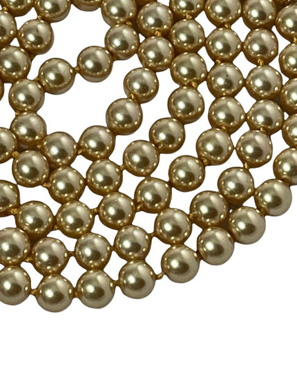 Beautiful Faux gold pearl 8mm bead necklace 48” LONG