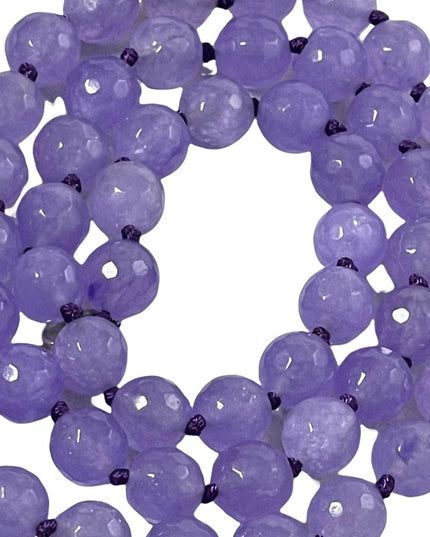 Beautiful Lilac faceted Amethyst stone bead necklace